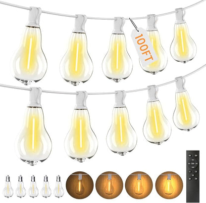 String Lights, 100FT Patio Lights by Tswayflort