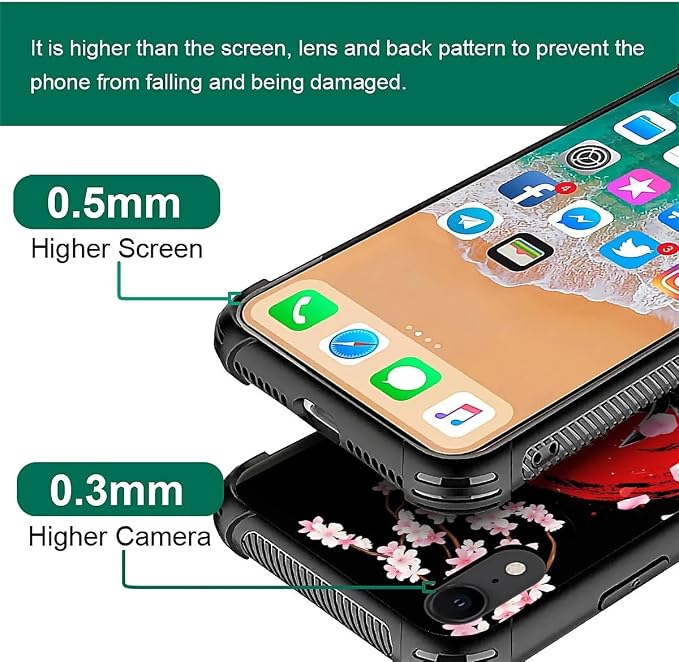 for iPhone XR Case, Sakura Japanese Samurai Pattern Graphic Design Girl Boy - Image 3
