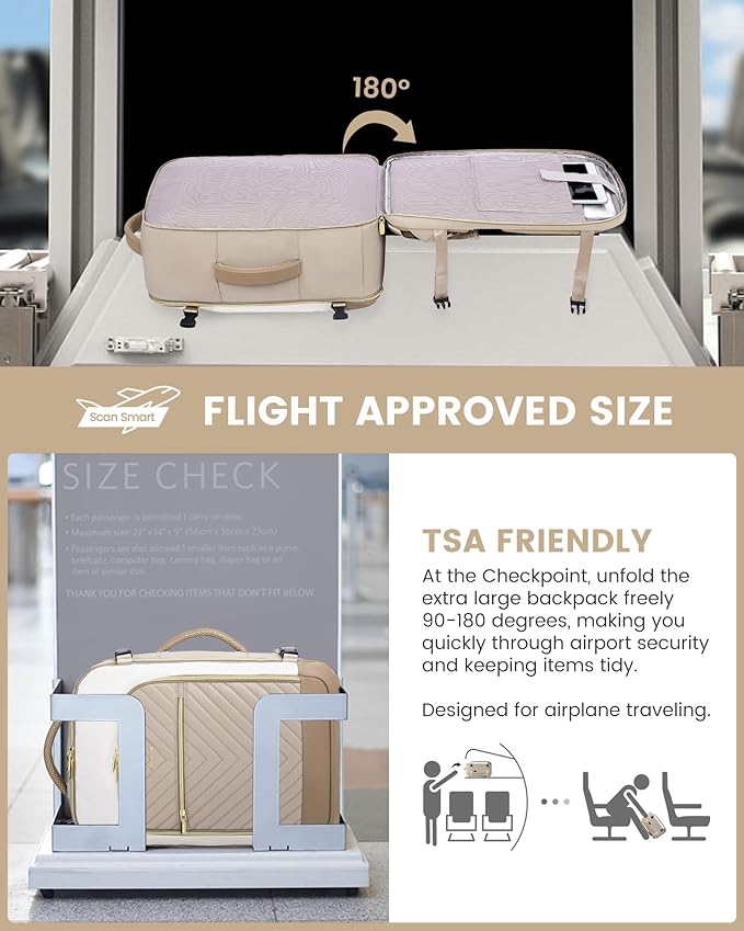 LOVEVOOK Large Travel Backpack for Women, TSA Carry on Backpack for Airplanes - Image 3