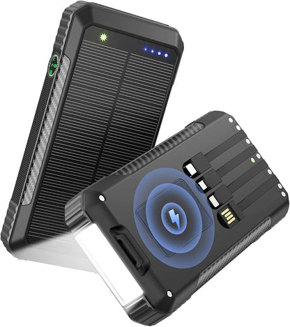 Solar Power Bank 33800mAh Wireless Portable Charger by Unknown