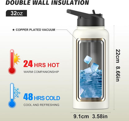 32oz Insulated Water Bottle, BPA Free&Leak Proof, Stainless Steel Water Flask - Image 2