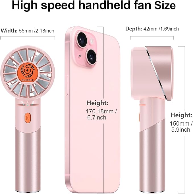 Handheld Fan, Portable Turbo Fan, Powerful Personal Fan, USB Rechargeable Mini - Image 5
