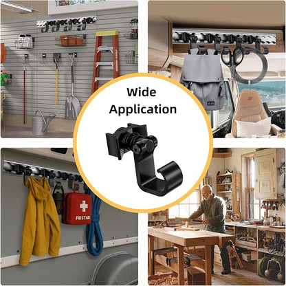4 Pack L Track Hooks with Single Stud Fitting, Spring-Loaded Adjustable Gear - Image 5