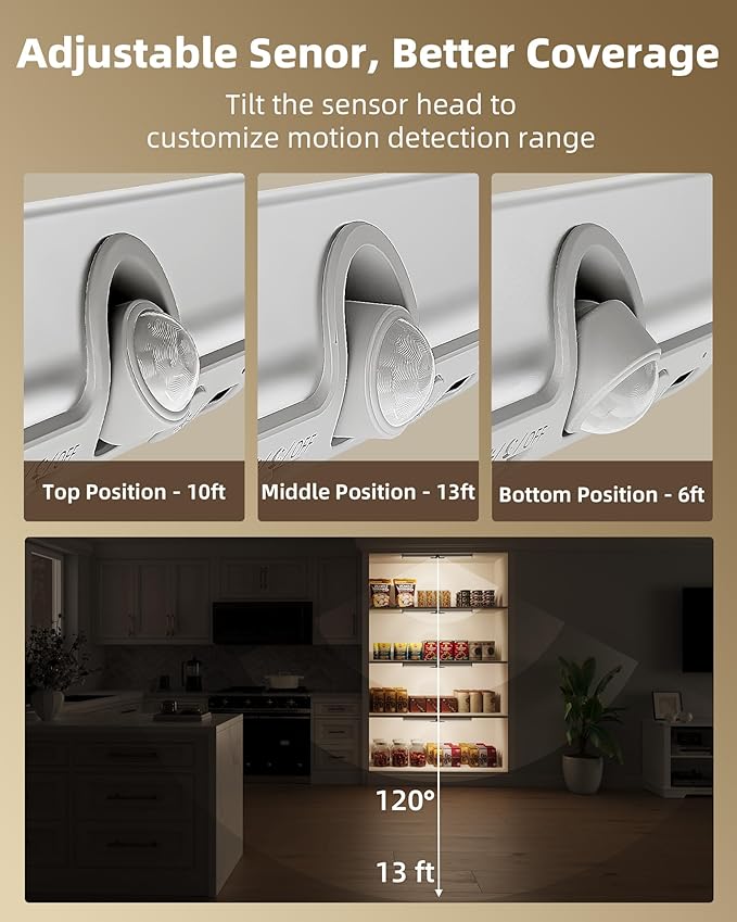 EZVALO 17-Inch LED Motion Sensor Closet Lights, 3600mAh Rechargeable Battery - Image 4