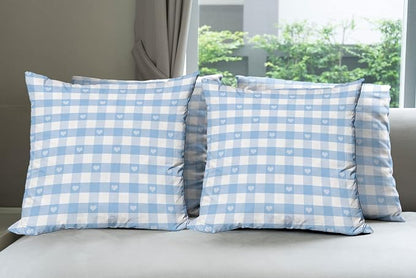 Ambesonne Checkered Decorative Throw Pillow Case Pack of 4, Gingham Motif by Ambesonne
