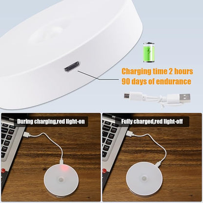 8 LEDs Motion Sensor Light Indoor, Night Light USB Rechargeable, 3 Light Modes - Image 3