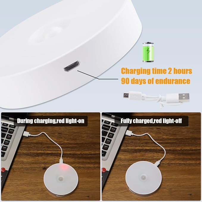 3 Pack Motion Sensor Light, 8 LEDs Rechargeable Night Light, - Image 3