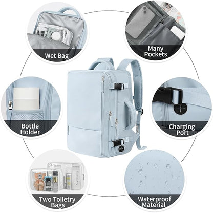 Hanples Large Travel Backpack for Women, 35L Carry on Luggage Backpack - Image 5