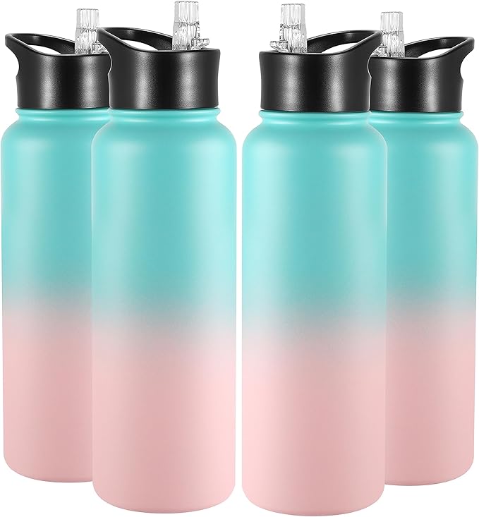 VEGOND 40 oz Insulated Water Bottle Bulk Stainless Steel Metal Water Bottles by VEGOND