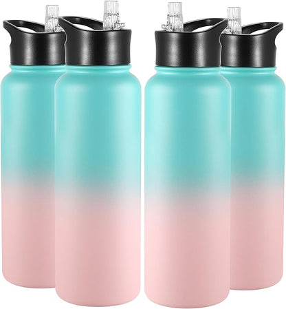 VEGOND 40 oz Insulated Water Bottle Bulk Stainless Steel Metal Water Bottles by VEGOND