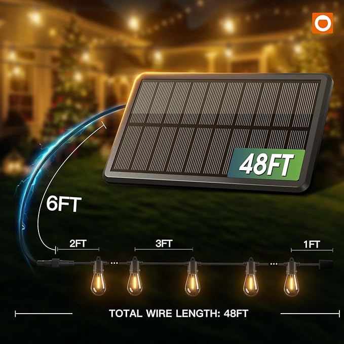 addlon 54FT Solar String Lights Outdoor Waterproof - Image 6