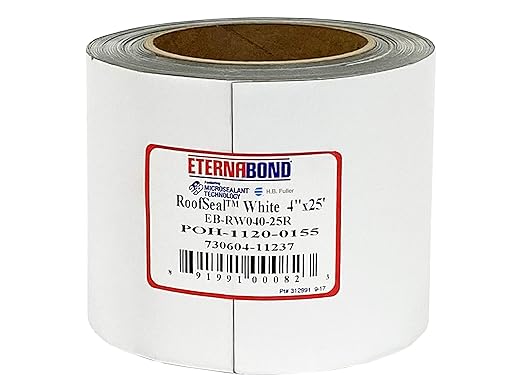 EternaBond RoofSeal White 4" x25' MicroSealant UV Stable RV Roof Seal Repair by ETERNABOND