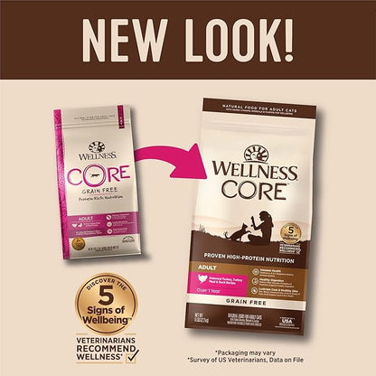 Wellness CORE Adult Dry Cat Food, Grain Free Kibble, Turkey Meal and Duck Recipe - Image 3