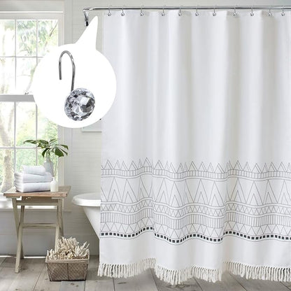 MitoVilla Silver Shower Curtain Hooks Rings, Rust Proof Shower Rings - Image 2