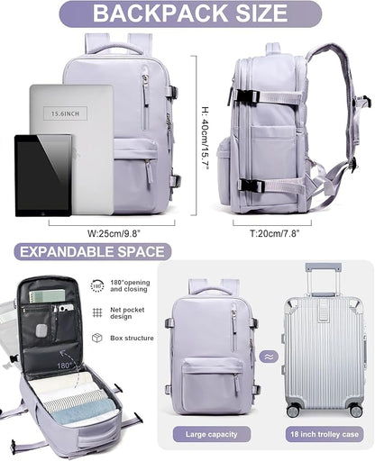 WONHOX Large Travel Backpack Carry on Flight Approved Laptop Work Business - Image 3