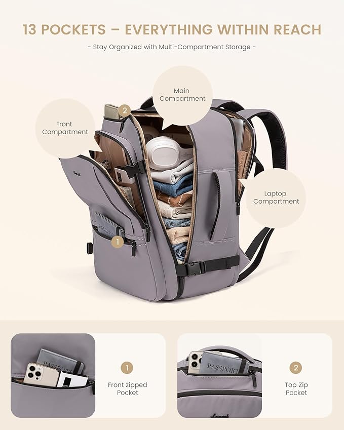 LOVEVOOK Travel Backpack for Women & Men, 40L Large Carry On Backpack Airline - Image 8
