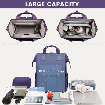 LOVEVOOK Laptop Backpack for Women Work Travel Computer Backpacks Purse - Image 3