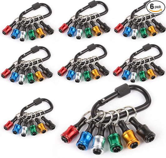 katerk 6pcs 1/4 inch Hex Shank Aluminum Alloy Screwdriver Bits Holder 8 Sets by Katerk