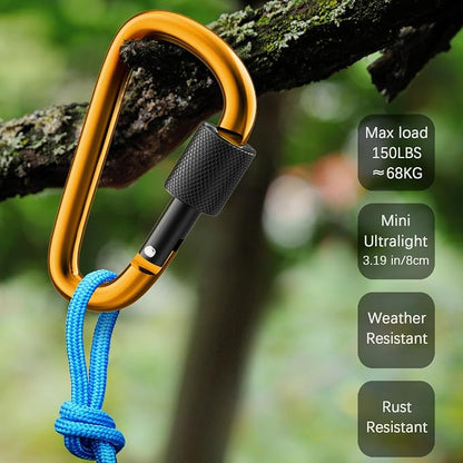 sprookber 3" Locking Carabiners | Keychain Carbineers D Ring Key Clip Spring - Image 5