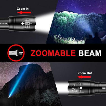 1 Mode Flashlights 4 Pack, Bright Zoomable LED Tactical Flashlight High Lumens - Image 7