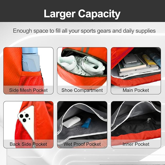 Hoedia Sports Drawstring Backpack - Image 4