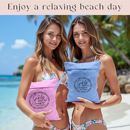 2Pcs Girls Trip Gifts Wet Dry Bag, Beach Wet Bag Favors, Aloha Bags Sunscreen - Image 4