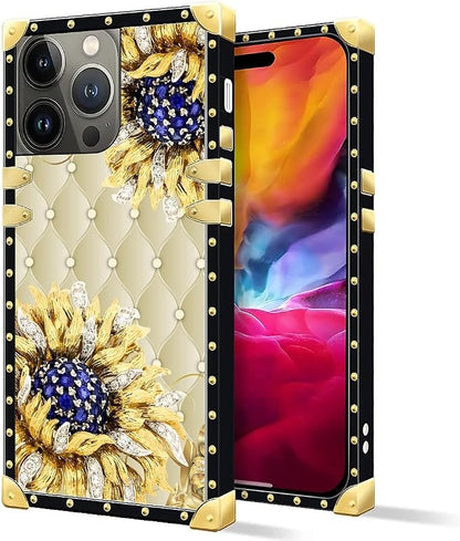 Compatible with iPhone 15 Pro Max Case, Sunflower Diamonds Leather Luxury - Image 2