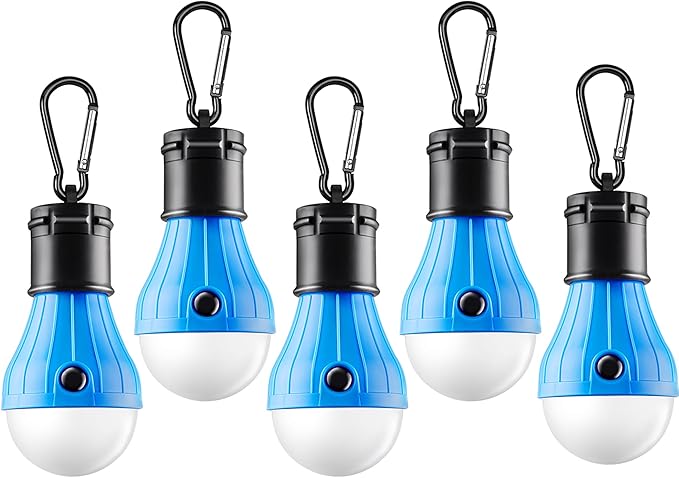 FLY2SKY Tent Lamp Portable LED Tent Lights Blue 5 Packs Hook Hurricane by FLY2SKY