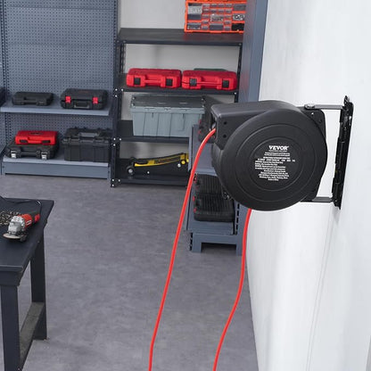 VEVOR Retractable Extension Cord Reel, 45 FT, Heavy Duty 12AWG/3C SJTOW - Image 8