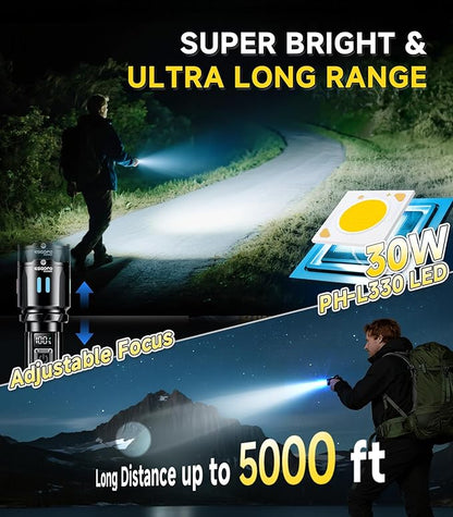 Esgofo Rechargeable Flashlights High Lumens 100000, Single Click Button Design - Image 2