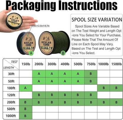 9KM DWLIFE Camo Green Kevlar Cord, High Strength, Ultralight, Abrasion - Image 6