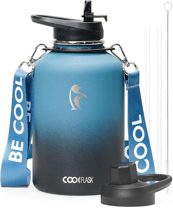Coolflask 64 oz Water Bottle Insulated by Coolflask