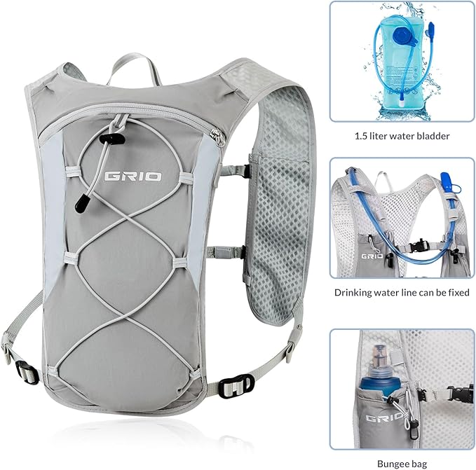 GRIO Hydration Running Vest for Women Men, Water Backpack for Hiking, - Image 2