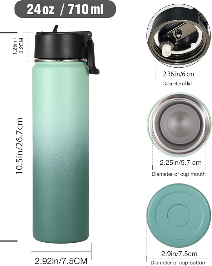 Volhoply 24oz Insulated Water Bottle - Image 2