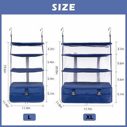 Surblue Hanging 3-Shelf Closet Organizer Pocket Collapsible Washable Oxford - Image 5