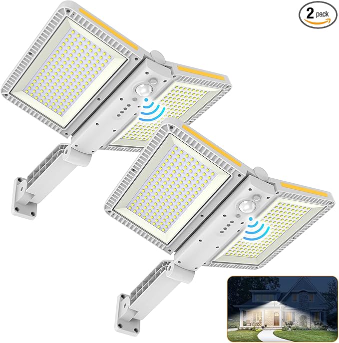 ropelux Solar Outdoor Lights, 6000LM Motion Sensor Outdoor Lights Double Big by Ropelux