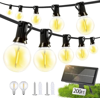 Solar Lights Outdoor Waterproof: G40 60M 200FT Shatterproof Bulbs Patio Lights by Unknown