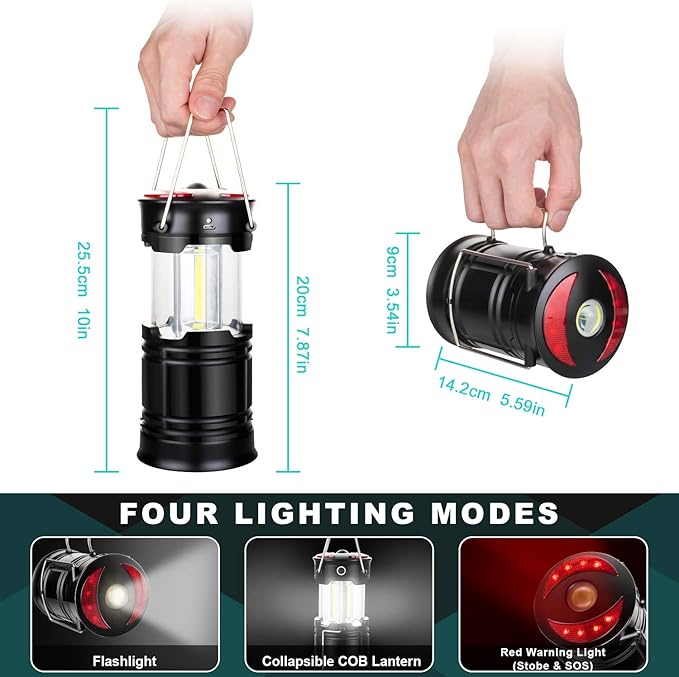4 Pack Lantern Camping Essentials Lights, Led Flashlight - Image 4