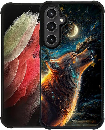 for Samsung Galaxy S23 FE Case, Star Cave Hungry Wolf Pattern Graphic Design by FKBRCL4U