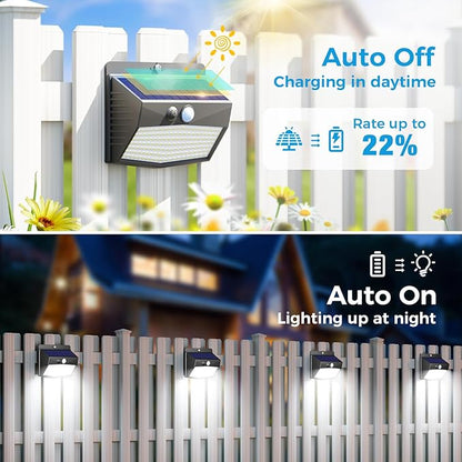 Peasur Solar Motion Sensor Lights Outdoor, Solar Fence Lights - Image 2