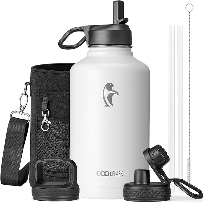 Coolflask Half Gallon Water Bottle Insulated by Coolflask