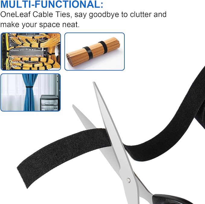OneLeaf 2 Pack Fastening Cable Management Roll, Free Cutting Cable Straps - Image 5