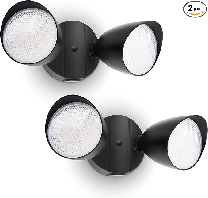 UME 2-Packs 2500 Lumen 32 Watt 28 LED Dual-Head Floodlight Outdoor, Full Metal by UME