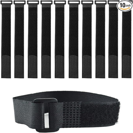 10 Pack Reusable Fastening Cable Ties and Cable Straps, Adjustable by Unknown