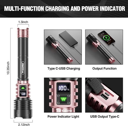 WdtPro Rechargeable LED Flashlights High Lumens, Super Bright 90000LM - Image 9