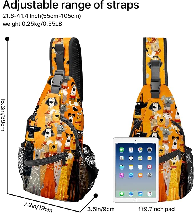 FyLybois Dog Sling Bag for Women Lightweight Crossbody Backpack Casual Daypack - Image 5