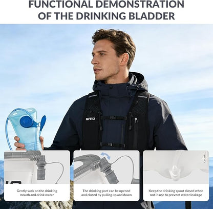 GRIO Hydration Running Vest for Women Men, Water Backpack for Hiking, - Image 6