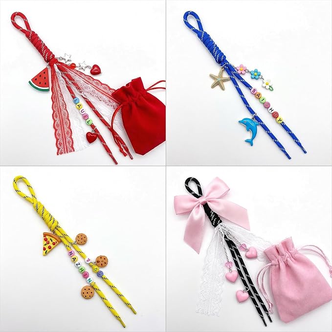 Tyqour 12PCS Paracord Keychain Rope Keychain String Braided Charms - Image 3