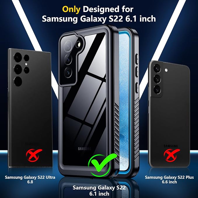 SPIDERCASE for Samsung Galaxy S22 Waterproof Case, IP68 Water Resistance Full - Image 2