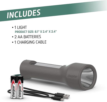 Energizer S-600 LED Flashlight Rechargeable Solar and AA Battery Power Options - Image 7